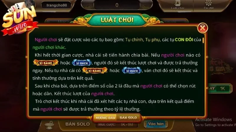 Luật chơi cơ bản của Xì Dách